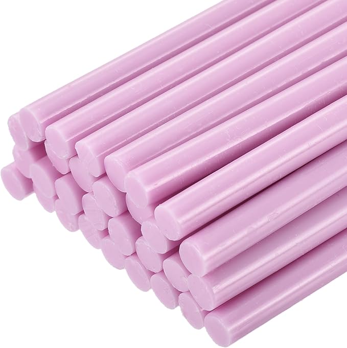 uxcell 30pcs 7mm x 200mm Full Size Hot Glue Gun Sticks 8-inch x 0.27-inch High Sticky Small Hot Glue Sticks for Glue Gun, Light Pink