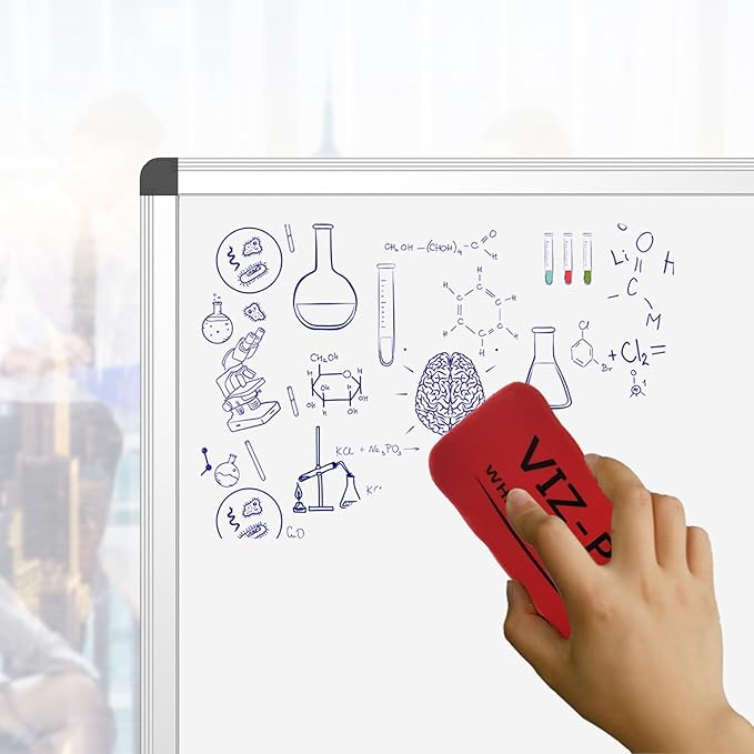 VIZ-PRO Dry Erase Board/Wall Mounted Whiteboard, 36 x 24 Inches | 3' x 2', Aluminum Frame, with Marker Tray, for School Office and Home