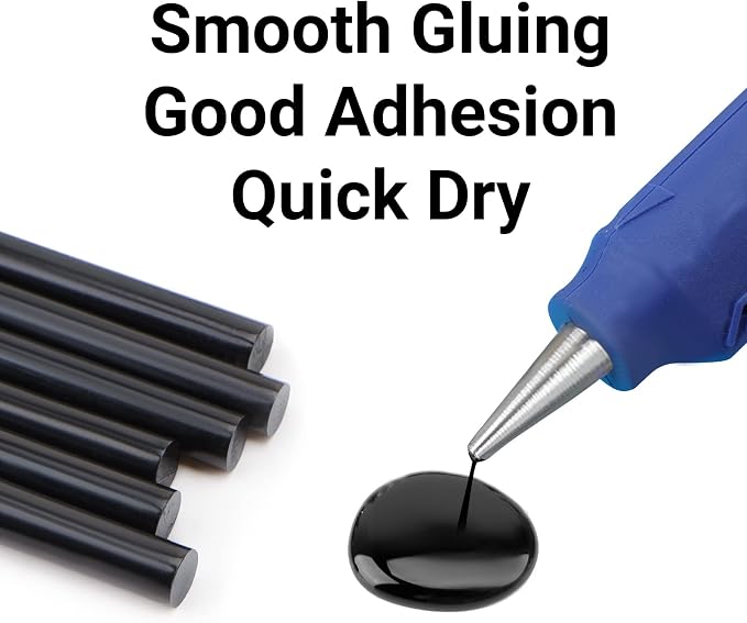 ENPOINT Black Hot Melt Glue Sticks, 36 Pack Mini EVA Sticks, 0.27in Diameter, 3.9in Length, for Craft, DIY, Decoration, Car Dent Repair, Gluing Project, All Temp, Wide Application