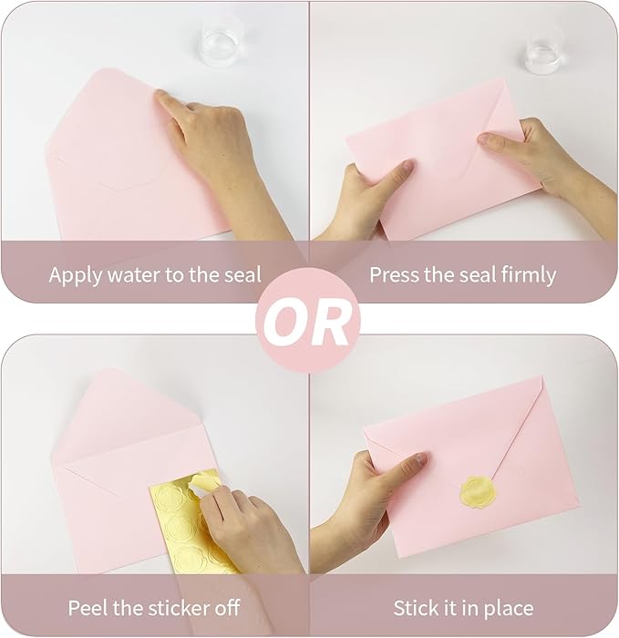 YINUOYOUJIA 50 PCS Pink Specialty Paper Envelopes A7, 5 x 7 Envelopes for Invitation, Great for Wedding Invitation Cards, Photos,Perfect for Birthday, Baby Shower, Graduation, Christmas