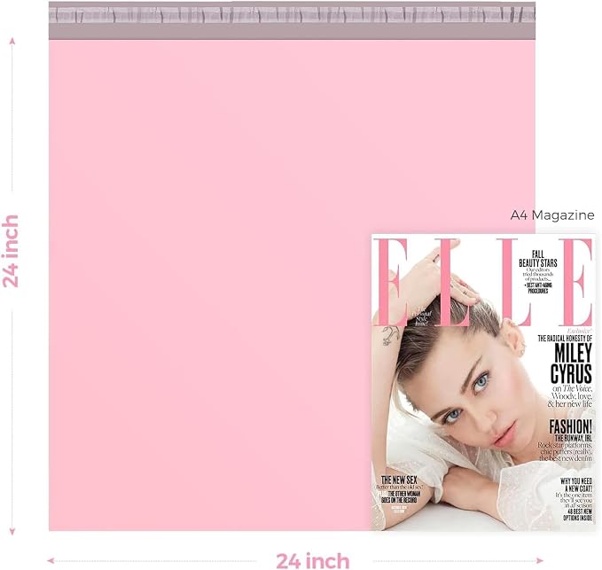 Metronic Poly Mailers 24x24 300 Pack, Self Seal Large Shipping Bags for Clothing, Waterproof Shipping Envelopes for Small Businesses, Flexible Mailers Poly Bags Plastic Bags Packages Bags Light Pink