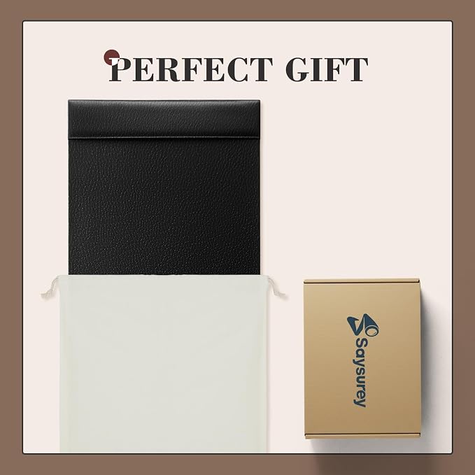 47.2 x 17 Inch Leather Desk Pad with Side Rails Mat, Black | Executive Office Desk Mat, Smooth Writing Surface, Desktop Protector Covers Mouse Keyboard, Elegant Gift, Men Dad Husband