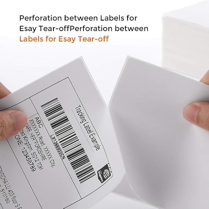 MFLABEL 4x6 Direct Thermal Labels (15000 Labels) 4" x 6" Perforated Shipping Labels Compatible with Zebra Printers Fanfold Thermal Label Stickers for Shipping Packages - 30 Stacks White Labels