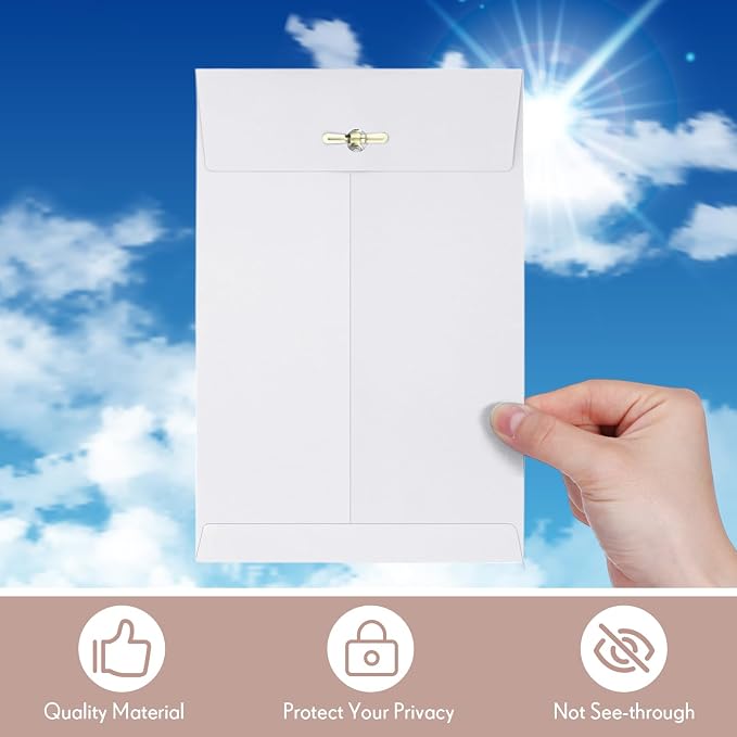 Teling 50 Pcs Manilla Clasp Envelopes Kraft Closure | Metal Clasp Secure Closure, Reinforced Flap, Small Catalog for Documents Mailing Files, Office School Business Home