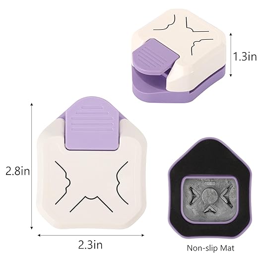2PCS Paper Corner Rounder Corner Punch 3 in 1 Corner Cutter for Card Making, Laminate, Cardstock, Scrapbooking and Paper Crafts, Business Cards(4mm, 7mm, 10mm)