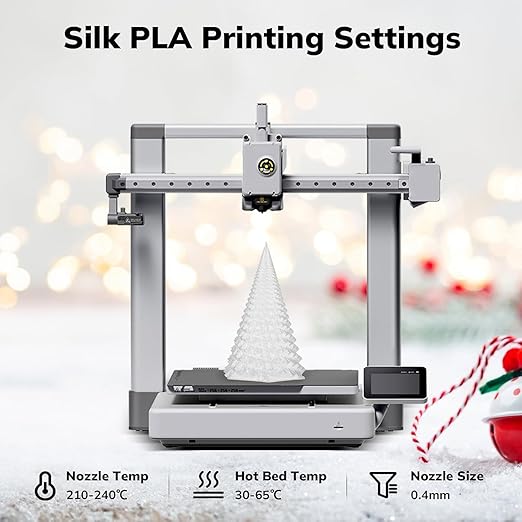 AMOLEN 2kg PLA Pack Glitter Gold & Glitter Silver 3D Printer Filament 1.75mm Shiny Gold Shiny Silver with Sparkles and Glitters Pla 2KG Pack Dimensional Accuracy