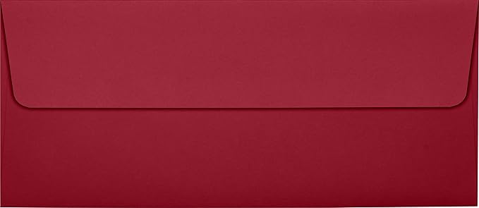 LUXPaper #10 Business Envelopes | Peel & Press | 4 1/8" x 9 1/2" | Garnet Red | 80lb. Text | 250 Qty