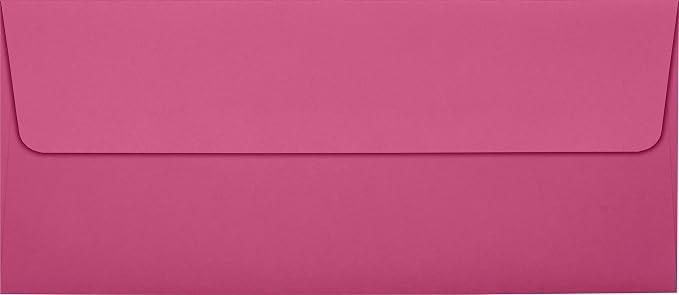 LUXPaper #10 Business Envelopes | Peel & Press | 4 1/8" x 9 1/2" | Magenta Pink | 80lb. Text | 50 Qty