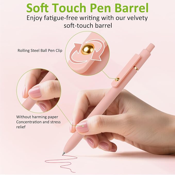 FIOVER Colored Gel Pens 6 Pack 0.7mm Medium Point Pens for Journaling | Quick-Dry Ink, Smooth Writing Colorful Pens for Note Taking, Doodling, Aesthetic Office School Supplies, Gifts for Women Men
