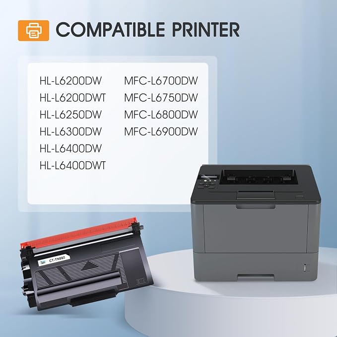 TN880 TN 880 for Brother TN-880 Super High Yield Black Toner Cartridge | Compatible for Brother TN880 HL-L6200DW MFC-L6700DW MFC-L6800DW HL-L6200DWT HL-L6250DW HL-L6300DW MFC-L6900DW Printer 2 Pack