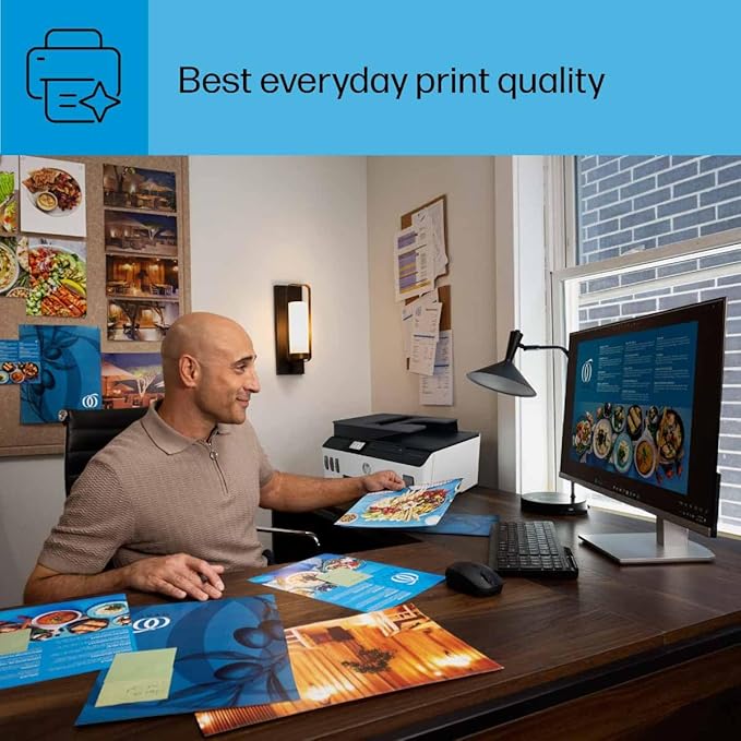 HP Smart Tank Plus 651 Wireless All-in-One Printer, Ink Tank Printer-for-Home Use, 2 Years of Ink Included Auto Document Feeder, Mobile Print, Scan, Copy, Fax, an EcoTank Alternative (7XV38A)