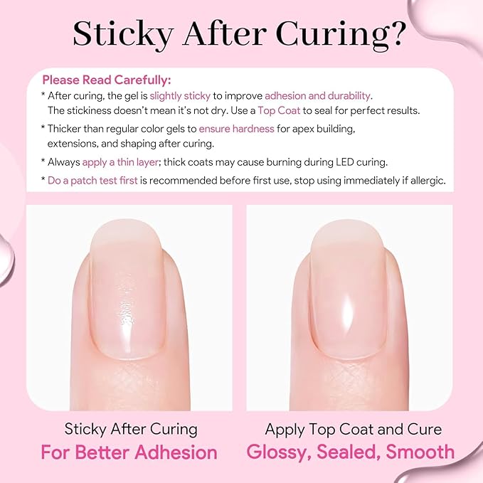 Gel Nail Polish Builder, 8-in-One Builder Pink Nail Polish Strengthener Glue Apex Enhancement Extension Hard Building Nude Gel LED Lamp Cured Rubber Base Coat for DIY Beginner & Salon Manicure