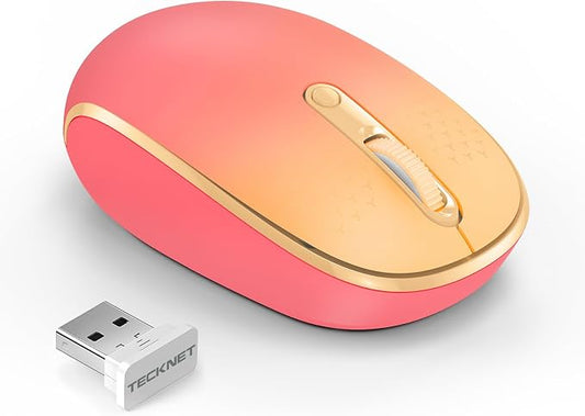TECKNET Compact Ambidextrous Wireless Mouse for Laptop | 2.4G Quiet Computer Mouse with USB Receiver, 3 Adjustable DPI Portable Cordless Mice for Chromebook, Laptop, PC, Mac