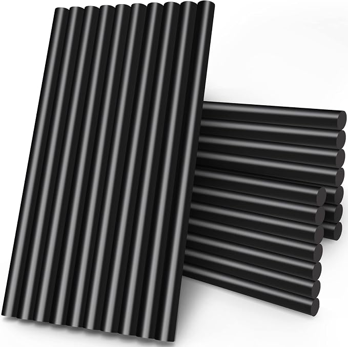 Manarty Black Craft Glue Gun Sticks, 0.43" Dia x 8" Long Full Size Hot Melt Glue Sticks for Fabric Adhesive Glue Sticks for DIY, Decoration, Car Dent Repair, Gluing Project, Wax Seal Stamp, 24 PCS