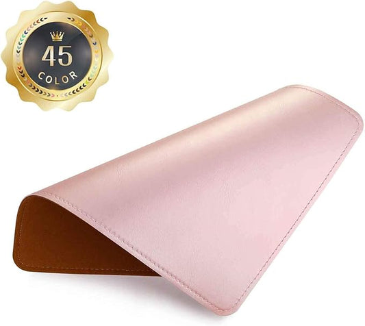 PU Leather Mouse Pad with Stitched Edge Micro-Fiber Base - Non-Slip Waterproof, 8x11Inch (Rose Pink)