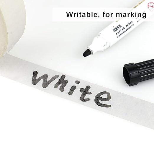 3 Pack White Masking Tape - Painters Tape 0.50 Inch Wide - Multi-Surface, Water Resistant, Indoor & Outdoor Use - 270FT Total - Artist Tape for Paint, Wall, Watercolor (#4010)