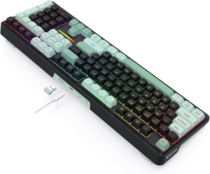 Redragon K745 PRO Wireless 108-Key Gasket RGB Gaming Keyboard, 4 Hotkeys | Extra Shortcut Keys, 0-Delay Tri-Mode, Cushioned Noise Dampening for Creamy Thocky Sound, Unfaded PBT Keycaps, PRO Software