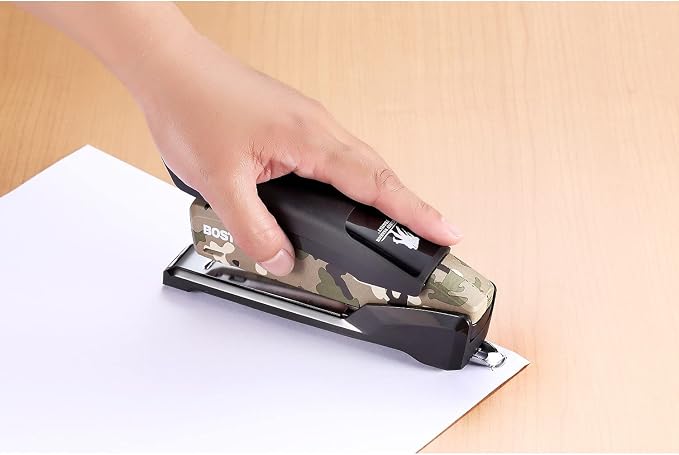 Bostitch Office Metal Spring Powered Stapler, One Finger, Supports Wounded Warrior Project, Camouflage (INP28-WW)