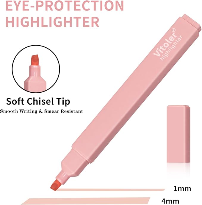 Piochoo Bible Highlighters Assorted Colors and Black Ink Gel Pens 12 Pack | Pastel Colors Chisel Tip Highlighters,0.5mm Quick-Drying Pens for Journaling Planner Notes Office Back to School Supplies