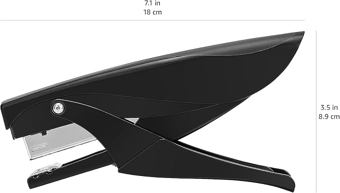 Amazon Basics Effortless Handheld Plier Stapler, 25 Sheet Capacity, Heavy Duty, Black (Pack of 2)