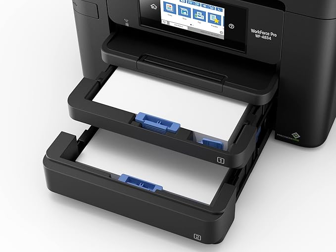 Epson Workforce Pro WF-4834 Wireless All-in-One Printer with Auto 2-Sided Print Copy, Scan and Fax, 50-Page ADF, 500-sheet Paper Capacity, 4.3" Color Touchscreen