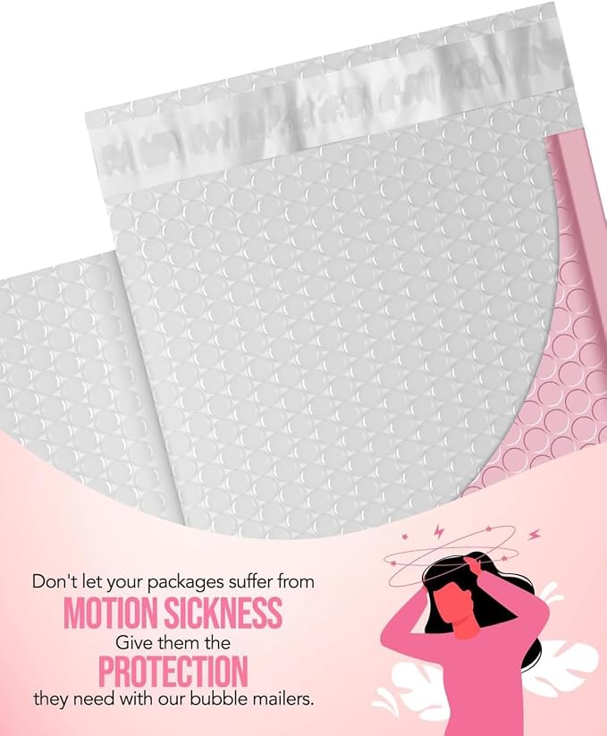 GSSUSA Light Pink Bubble Mailers 6x10" 500 Pack Padded Envelopes Self Seal | 6x9" Usable Size, Shipping Bags for Jewelry Makeup, Strong Adhesion, Tear Proof Waterproof, Small Business Package Supplies