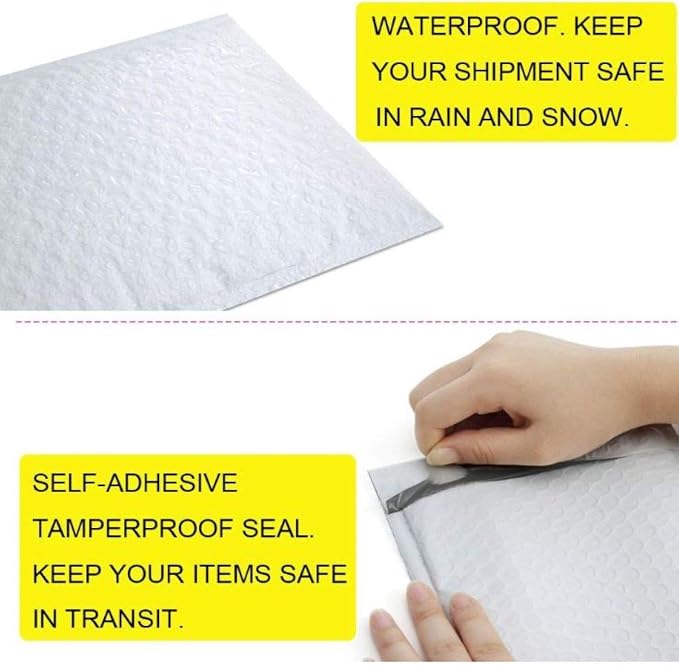 Secure Seal #000 4x8 Poly Bubble Mailers SMALL | Padded Shipping Envelope Mailers (Pack of 500)