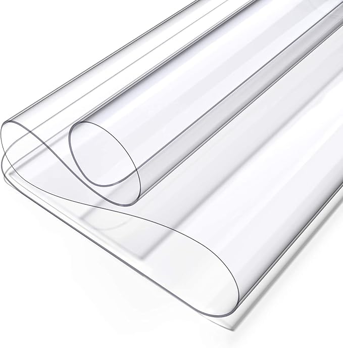 Clear Writing Desk Pad, 12’’x24” Heat Resistant Waterproof PVC Round Edge Durable Desk Protect Mat, Anti-Static Writing Mat Table Protector