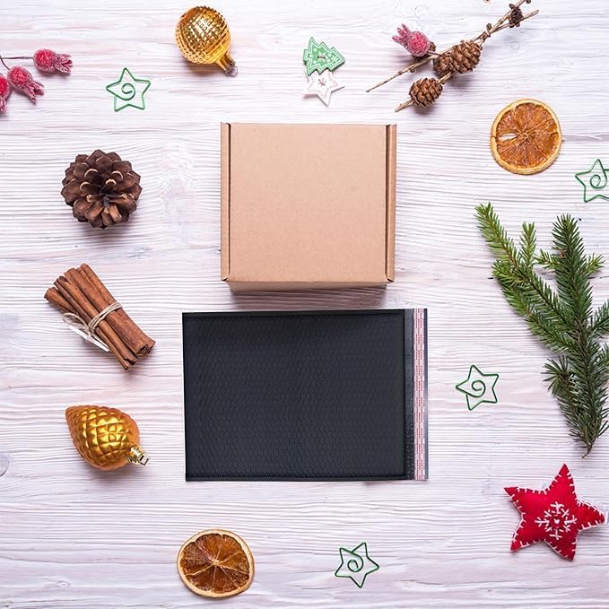 Black Large Poly Bubble Mailers 12x15 inch | Self Seal Padded Envelopes Cushioned Bubble Mailer | Usable Size 12x15 | WaterProof | Lightweight mailing Shipping Bags | 100 Pack Bulk