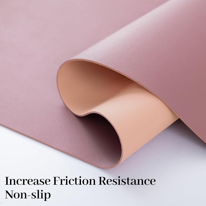 Mouse Pad and Keyboard Wrist Rest, 3-in-1 Keyboard and Mouse Pad | 31.5" x 15.7" Dusty Pink Desk Mat Set,Ergonomic Wrist Support, Non-slip & Waterproof Computer Mat,Desktop Protector for Women
