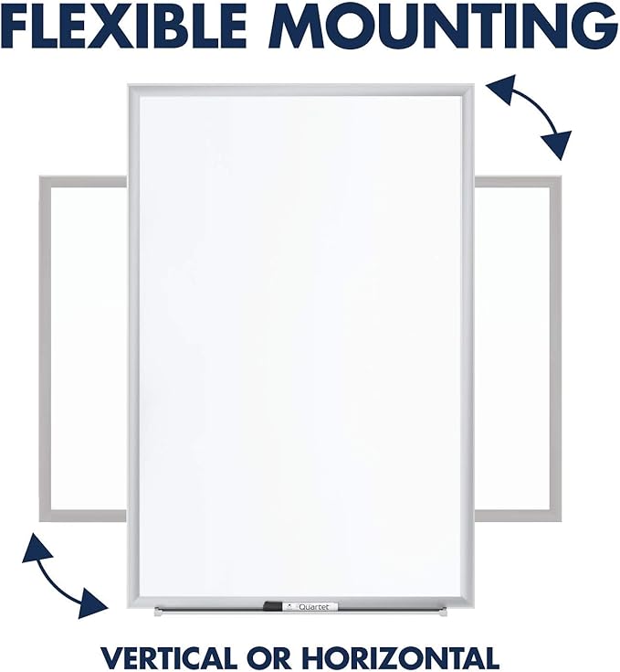 Quartet Magnetic Dry Erase White Board, 24"W x 18"H Whiteboard, Nano-Clean Surface Resists Ink Stains, Silver Aluminum Frame (SM531)
