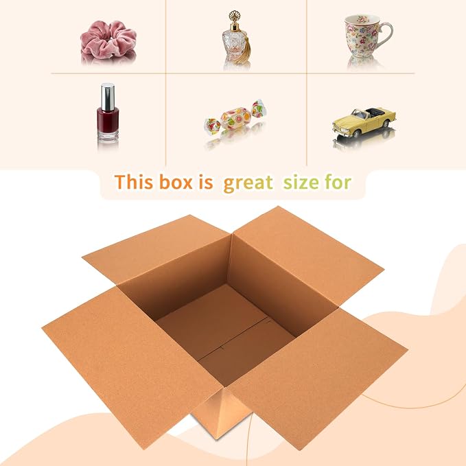 Rempry Brown 12x12x6 Shipping Boxes Set of 15, Corrugated Cardboard Box for Mailing, Packaging Small Business, Kraft Mailer Gift Boxes