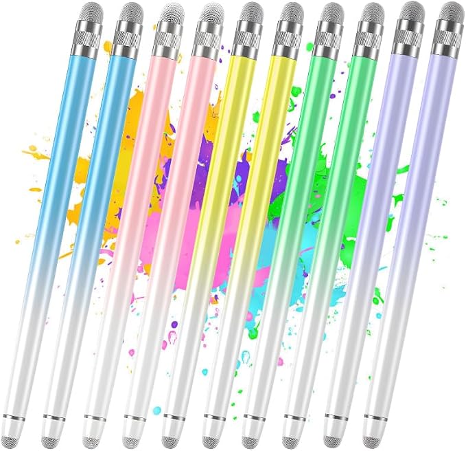 Bopomofo 10PCS Stylus Pen for Touchscreen,High Sensitivity & Precision | Metal Barrel,Fiber Tip,No Charging,Compatible with iPhone iPad Android Microsoft Surface Nintendo Switch Touch Screen