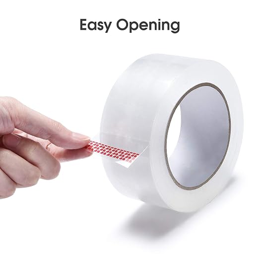 Pacific Mailer Clear Packing Tape, Heavy Duty Packaging Carton Tape for Shipping Packaing Moving Sealing, 2 Inch Wide, 2.7mil Thickness, 65 Yards Per Roll [Pack of 12]