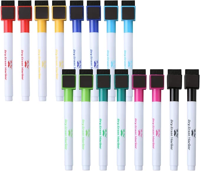 Mr. Pen- Magnetic Dry Erase Markers, 16 Pack, Fine Point, Colorful, Magnetic Dry Erase Marker
