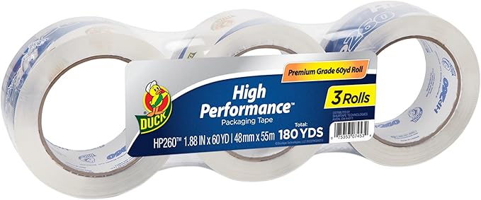 Duck HP260C03 Packing Tape Refill, 3 Rolls, 1.88 Inch x 60 Yard, Clear (655074)
