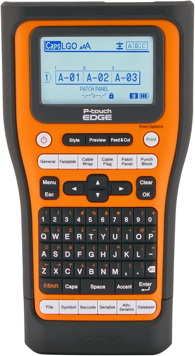 Brother PT-E560BTVP P-Touch Edge Handheld Industrial Label Printer with Bluetooth and Dual auto-Cutter (up to 24mm Labels)