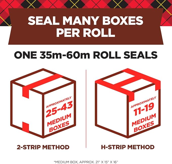 Scotch Commercial Grade Shipping Packaging Tape, 1.88" x 54.6 yd, Designed for Packing, Shipping and Mailing, Guaranteed to Stay Sealed, 3" Core, Clear, 48 Rolls