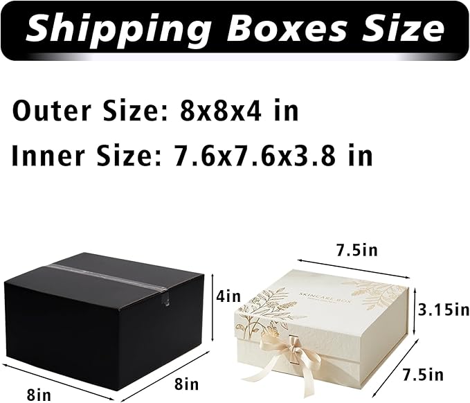 8x8x4 Black Shipping Boxes, 30 Pack Medium Mailer & Packaging Boxes for Small Business, Heavy Duty Corrugated Cardboard, Ideal for Shipping & Packaging