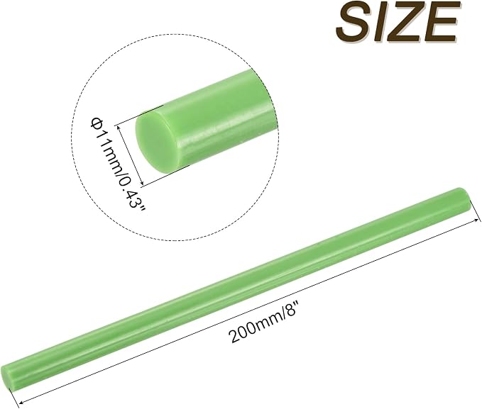 uxcell 30pcs Full Size Hot Glue Gun Sticks 8-inch x 0.43-inch High Sticky Large Hot Glue Sticks for Glue Gun, Deep Green