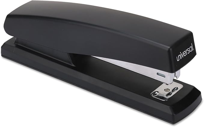 Universal Economy Full Strip Stapler, 12-Sheet Capacity, Black (43118)