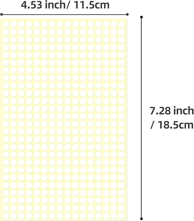 1/4" Small Colored Dot Stickers 6240 PCS Round Circle Stickers Tiny White Coding Labels Mini Sticker for Office,Classroom (White, 1/4" (6 mm))