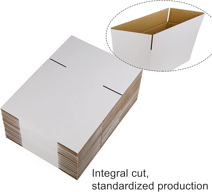 White Shipping Boxes 11x6x6 Inches Small Corrugated Cardboard Boxes, 25 Pack