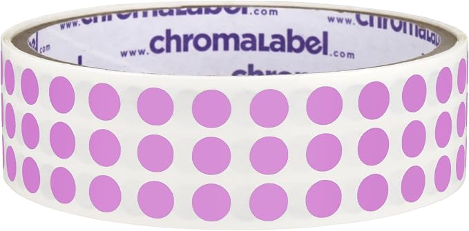 Violet Dot Stickers, 1/4 Inch, 1000/Roll | Writable Semi-Gloss Violet Circle Labels for Offices, Retail and Classrooms. Made in USA