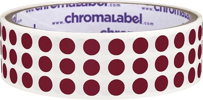 Maroon Dot Stickers, 1/4 Inch, 1000/Roll | Writable Semi-Gloss Maroon Circle Labels for Offices, Retail and Classrooms. Made in USA