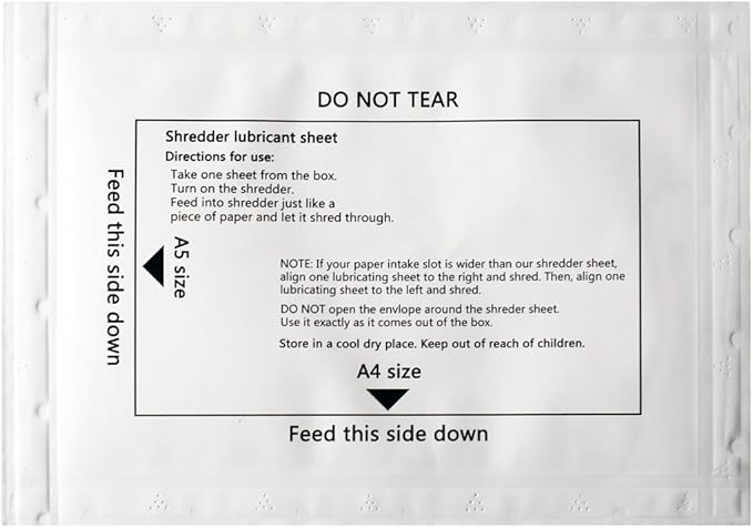 24 Pack Paper Shredder Lubricant Sheets, Paper Shredder Sharpening & Lubricating Sheets