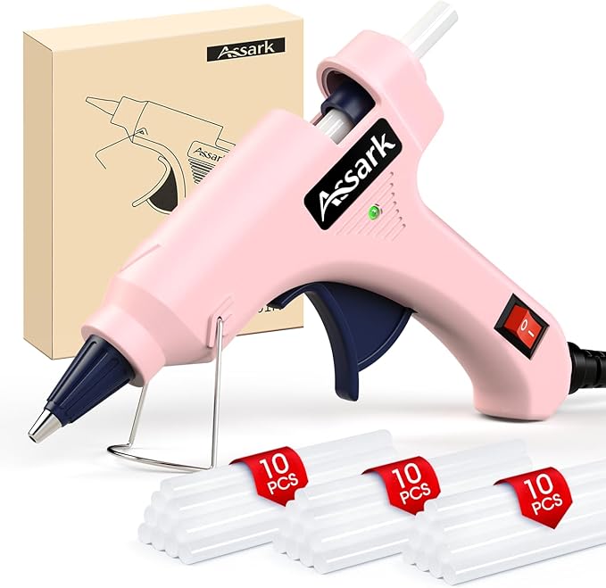 Hot Glue Gun Kit with 30 Glue Sticks, Fast Preheating Hot Melt, High Temp for School Crafts DIY Arts and Quick Home Repairs,20W