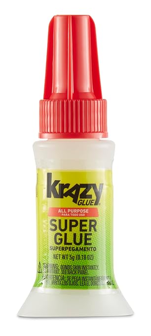 Krazy Glue All Purpose Brush-On Superglue, 5 g, 6 Count, Quick Dry, No-Clog Adhesive for Ceramic, Plastic, Wood, Glass, Porcelain, Metal, Leather & More, Clear, Holds Over 1000 Lbs*