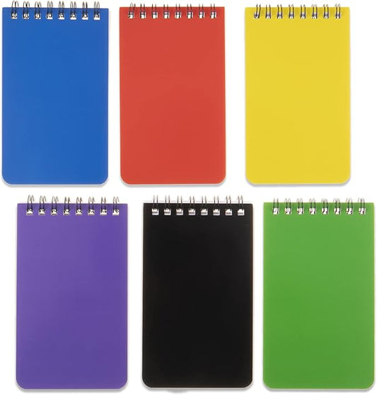 QiCheng 6pack Pocket Notebook Small Notepad Pocket Notepad Small Spiral Notebooks 3X5Inches (6)