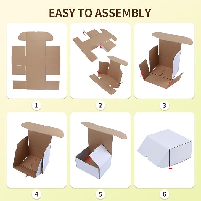 WIFTREY 7x5x3 inches White Shipping Boxes Set of 25, Corrugated Cardboard Boxes 7 x 5 x 3 for Shipping Small Business, Literature Mailer Box, Packaging Supplies